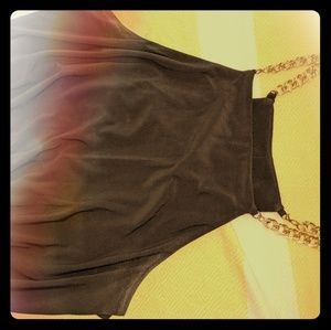 Semi-formal black w/gold form-fitting jumper